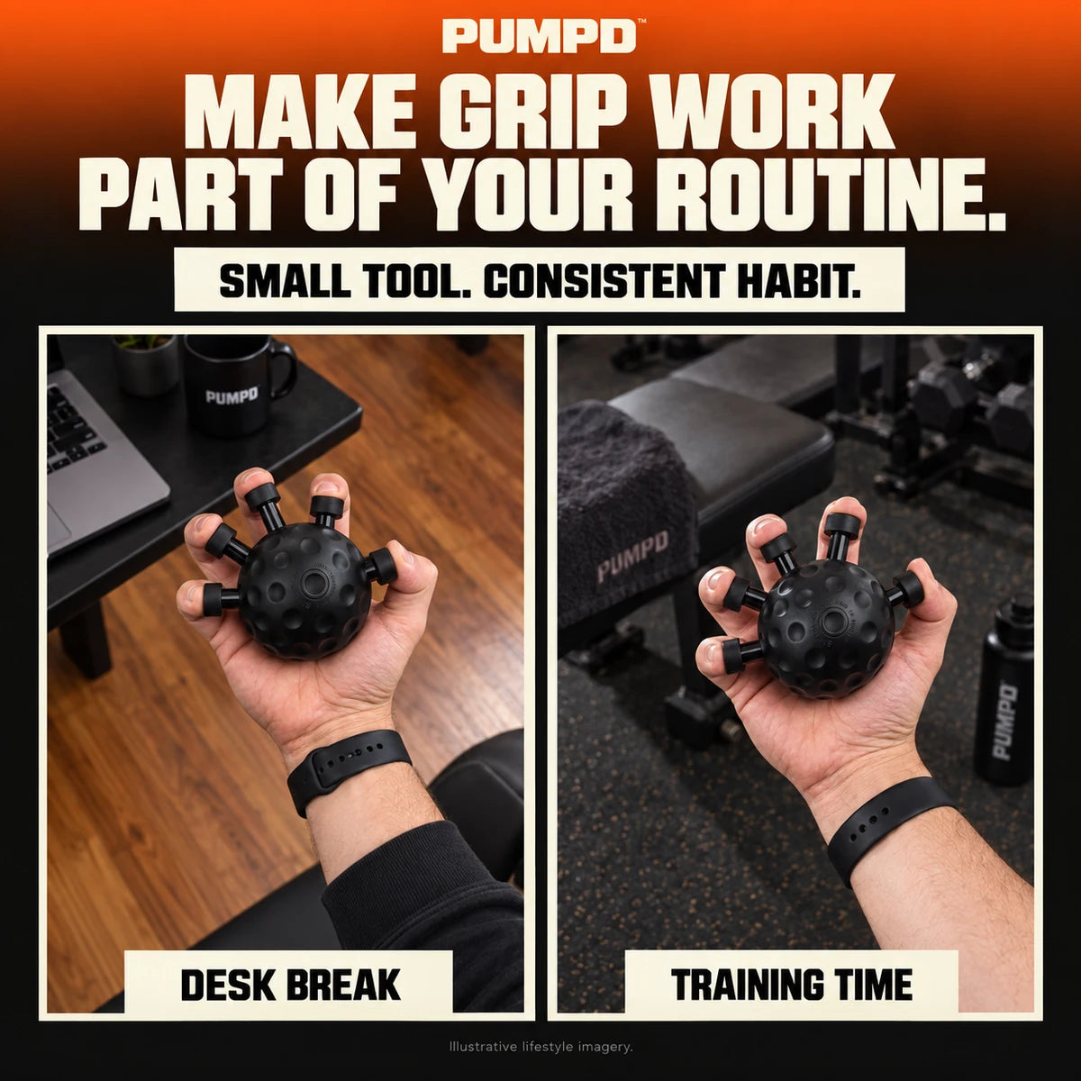 Train anywhere — PUMPD Forearm Trainer